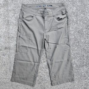 PRANA Halle II Standard Fit Olive Green Convertible Capri Pants Hiking Shorts 12